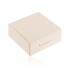 Šperky eshop - Papierová krabička na darček - prsteň, prívesok alebo náušnice, krémová farba Y60.6