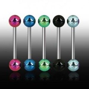 Šperky eshop - Piercing do jazyka leská gulička N25.25 - Farba piercing: Čierna