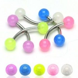 Šperky eshop - Piercing do obočia - priesvitné malé guličky 3 mm N29.11 - Farba piercing: Biela