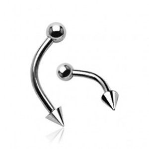 Šperky eshop - Piercing do obočia gulička - hrot C1.2 - Dĺžka piercingu: 10 mm