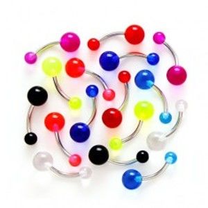 Šperky eshop - Piercing do pupku - UV guličky I8.18/21 - Farba piercing: Červená