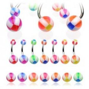 Šperky eshop - Piercing do pupku basketbalová lopta N23.9 - Farba piercing: Ružová