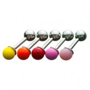 Šperky eshop - Piercing do tragusu - farebná guľatá hlavička C33.11 - Farba piercing: Červená