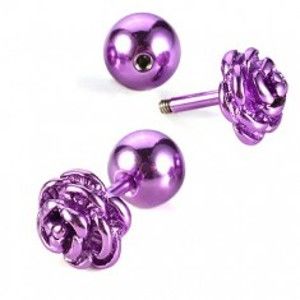 Šperky eshop - Piercing do tragusu - rozkvitnutá ruža I16.24/27 - Farba piercing: Zlatá