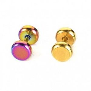 Šperky eshop - Piercing do tragusu z ocele farebný N9.1 - Farba piercing: Dúhová