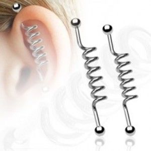 Šperky eshop - Piercing do ucha špirála C17.3 - Dĺžka piercingu: 32 mm