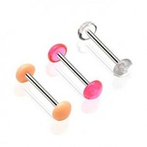 Šperky eshop - Piercing jazyk - jednofarebná polguľa C12.6 - Farba piercing: Ružová