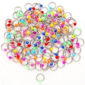 Šperky eshop - Piercing krúžok s guličkami I13.24/27 - Farba piercing: Svetlo Modrá