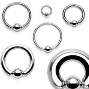 Šperky eshop - Piercing krúžok s guličkou basic, rôzne veľkosti E7.19 - Rozmer: 1,6 mm x 16 mm x 5 mm