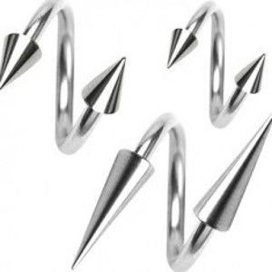 Šperky eshop - Piercing z chirurgickej ocele, špirálka s hrotom  C16.1 - Rozmer: 11 mm x 4x6 mm