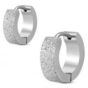 Šperky eshop - Pieskované náušnice z chirurgickej ocele, strieborná farba Y50.17