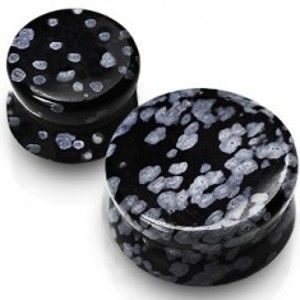 Šperky eshop - Plug do ucha Obsidian N1.9/N1.11 - Hrúbka: 6 mm 