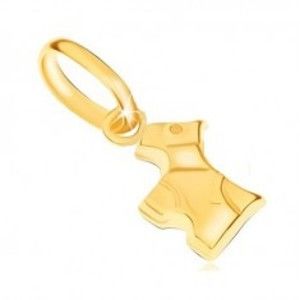 Šperky eshop - Prívesok v žltom 9K zlate - ligotavý trojrozmerný psík GG06.29