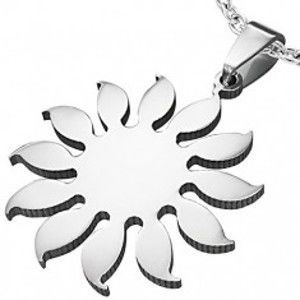 Šperky eshop - Prívesok z chirurgickej ocele - motív slnečnica, strieborná farba AA07.24