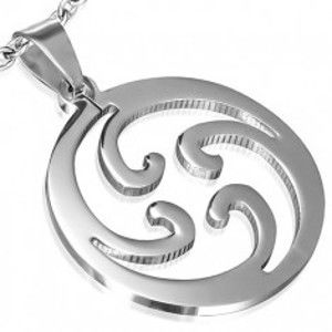 Šperky eshop - Prívesok z chirurgickej ocele - zdobený vyrezávaný kruh W23.21