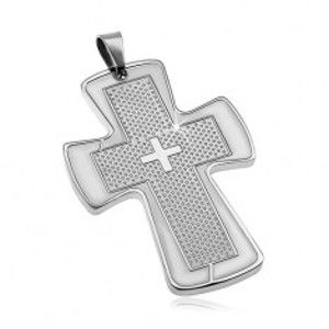 Šperky eshop - Prívesok z chirurgickej ocele striebornej farby - mohutný kríž G4.8