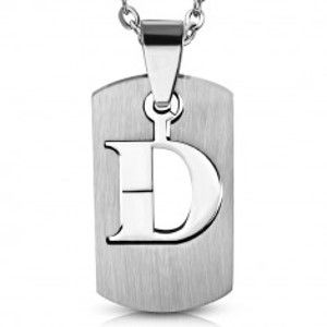 Šperky eshop - Prívesok z chirurgickej ocele, známka, lesklé písmeno "D" AA42.17