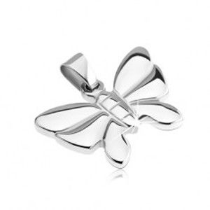 Šperky eshop - Prívesok z nehrdzavejúcej ocele - členitý motýľ Y21.4