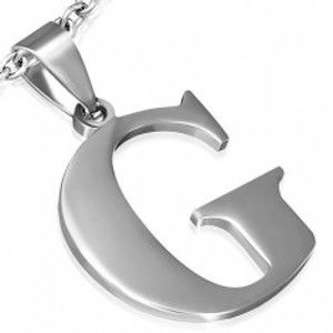 Šperky eshop - Prívesok z ocele - písmeno "G" W23.32