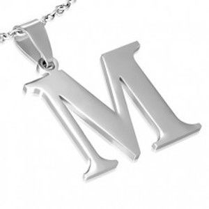 Šperky eshop - Prívesok z ocele - písmeno "M" W23.26