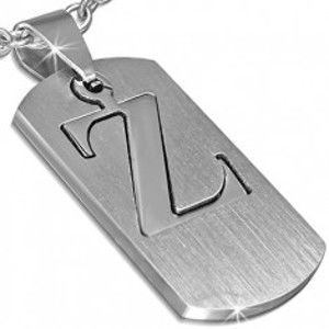 Šperky eshop - Prívesok z ocele - známka s písmenom "Z", dvojdielna AA16.15