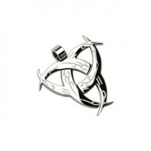 Šperky eshop - Prívesok z ocele 316L, čarodejnícky symbol, strieborná farba G4.4