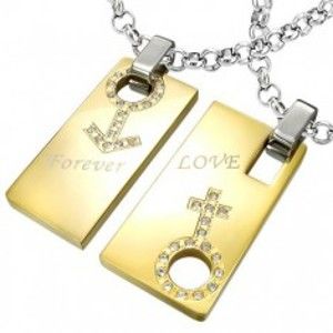 Šperky eshop - Prívesok z ocele Forever Love - znak muža a ženy G19.28