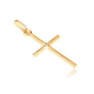 Šperky eshop - Prívesok zo 14K zlata - hladký latinský kríž s X uprostred GG06.15