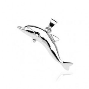 Šperky eshop - Prívesok zo striebra 925 - skákajúci delfín, 37 mm O14.19
