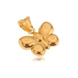 Šperky eshop - Prívesok zo zlata 14K, trojrozmerný motýľ, lesklý povrch GG10.21