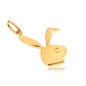 Šperky eshop - Prívesok zo žltého 9K zlata, lesklá hlava zajačika Playboy GG32.02