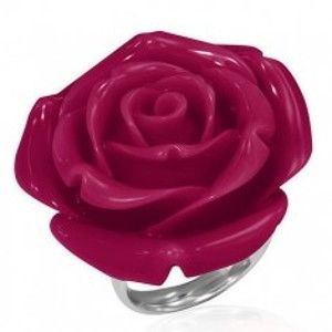 Šperky eshop - Prsteň chirurgickej ocele s červenou ružou BB2.16 - Veľkosť: 49 mm