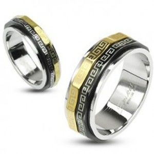 Šperky eshop - Prsteň s otáčavými prstencami - chirurgická oceľ K10.14 - Veľkosť: 66 mm