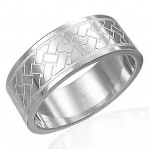 Šperky eshop - Prsteň z chirurgickej ocele - Keltský pletený vzor D13.13 - Veľkosť: 59 mm