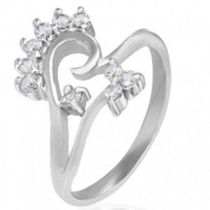 Šperky eshop - Prsteň z chirurgickej ocele - kvetinový motív K12.4 - Veľkosť: 60 mm