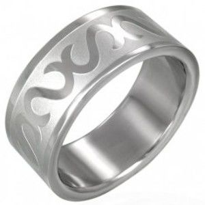 Šperky eshop - Prsteň z chirurgickej ocele - obrátené S D12.11 - Veľkosť: 70 mm