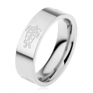 Šperky eshop - Prsteň z chirurgickej ocele - vzor korytnačka H18.10 - Veľkosť: 49 mm