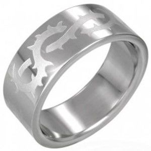 Šperky eshop - Prsteň z chirurgickej ocele s matným ostnatým drôtom D4.12 - Veľkosť: 55 mm