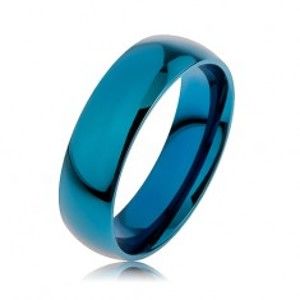 Šperky eshop - Prsteň z chirurgickej ocele v modrej farbe, povrch anodizovaný titánom, 6 mm HH4.3 - Veľkosť: 56 mm
