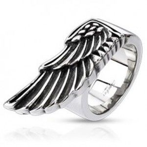 Šperky eshop - Prsteň z ocele - veľké krídlo orla K14.17 - Veľkosť: 59 mm