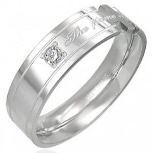 Šperky eshop - Prsteň z ocele s nápisom - The flame of our love! D11.12 - Veľkosť: 60 mm