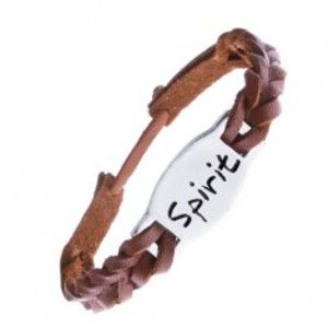 Šperky eshop - Remienok na ruku z kože - pletený, karamelovo hnedý, "SPIRIT" Z13.1