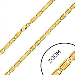 Šperky eshop - Retiazka v 14K zlate - podlhovasté očká, články s gréckym kľúčom, 500 mm GG29.31