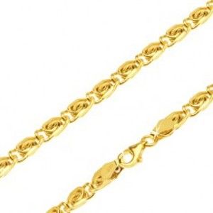 Šperky eshop - Retiazka v žltom 14K zlate - články s esíčkovým motívom, 440 mm GG101.01