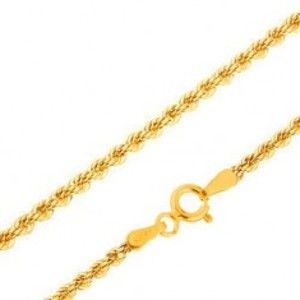 Šperky eshop - Retiazka v žltom 14K zlate - husto prepojené očká do špirály, 420 mm GG169.14