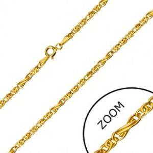 Šperky eshop - Retiazka v žltom 14K zlate - motív nekonečna a ploché oválne očká, 450 mm GG29.36