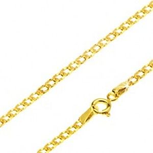 Šperky eshop - Retiazka v žltom 14K zlate - ploché oválne očká, vyryté jamky, 440 mm GG27.21