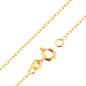 Šperky eshop - Retiazka v žltom 18K zlate - hladké oválne očká, vzor Rolo, 500 mm GG172.08