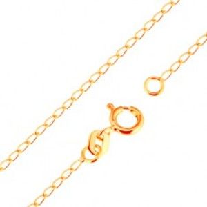 Šperky eshop - Retiazka v žltom 18K zlate - lesklé ploché oválne očká, 500 mm GG172.11