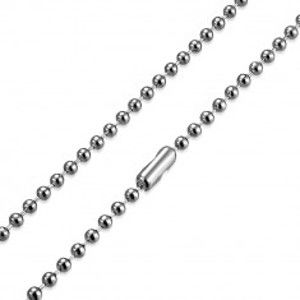 Šperky eshop - Retiazka z chirurgickej ocele - lesklé guličky a krátke paličky striebornej farby, 2,4 mm A9.11